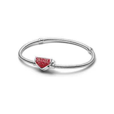 Bracelet Stranger Things X Pandora Maille Serpent en argent, 19 cm