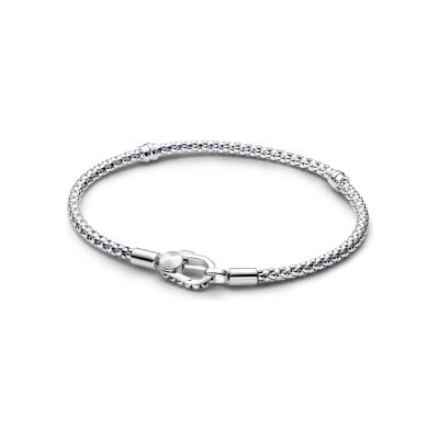 Bracelet Pandora Fermoir Clouté & Chaîne en argent, 16 cm