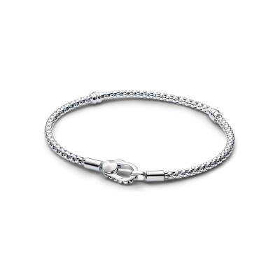 Bracelet Pandora Moments fermoir clouté & chaîne en argent, 17 cm