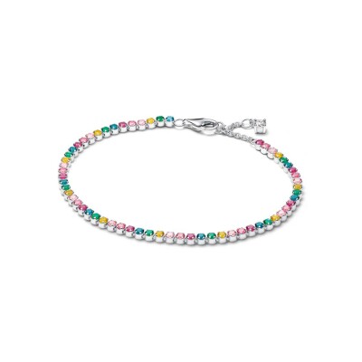 Bracelet Pandora Timeless Rivière Multicolore en argent, oxydes de zirconium et cristaux de synthèse, 18cm