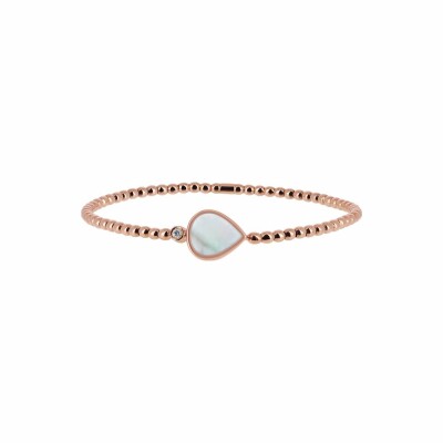 Bracelet or rose et nacre blanche, taille 16/17