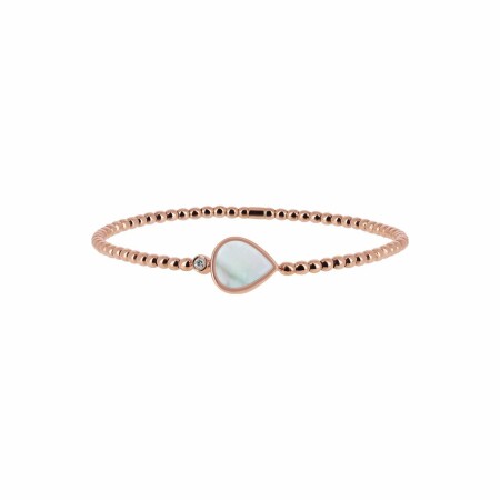 Bracelet or rose et nacre blanche, taille 16/17