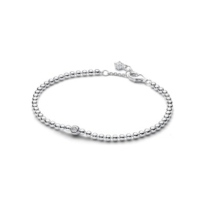 Bracelet Pandora Signature Pierres Scintillantes et Sphères en argent et oxyde de zirconium, 18cm