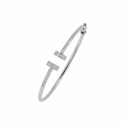 Bracelet or blanc et diamants, taille 16/17