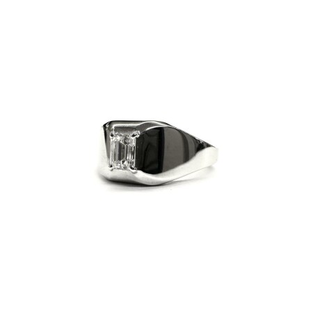 Solitaire Isabelle Barrier en or blanc et diamant de 0.35ct, taille 52