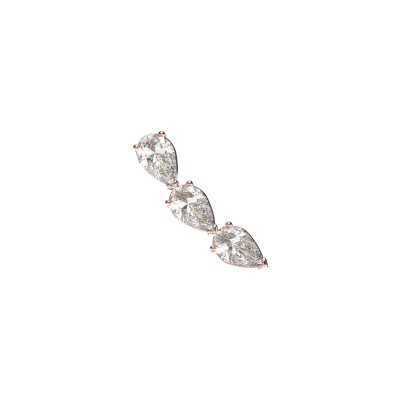 Boucles d'oreilles Frojo puces 6 diamants poires or rose