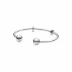 Bracelet jonc Pandora Icons ouvert moments en argent et silicone, 20.5 cm