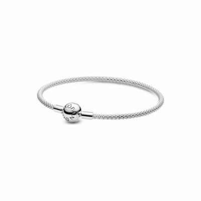 Bracelet Pandora Icons en maille tissée moments en argent, 19 cm