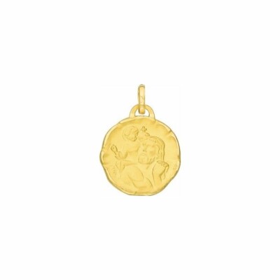 Médaille homme priant en or jaune