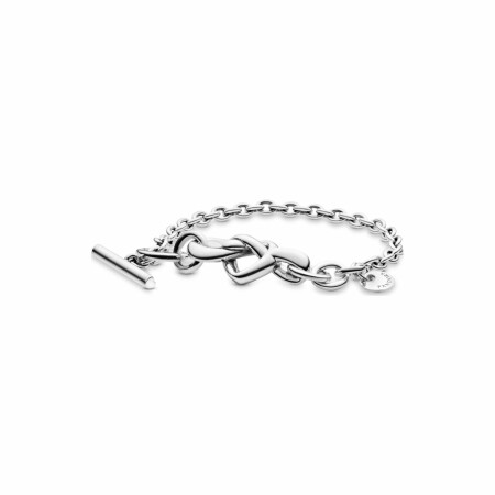 Bracelet Pandora People barre en t cœur noué en argent, 16 cm