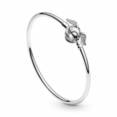 Bracelet jonc Harry Potter X Pandora fermoir harry potter, vif d'or, moments en argent, 17 cm