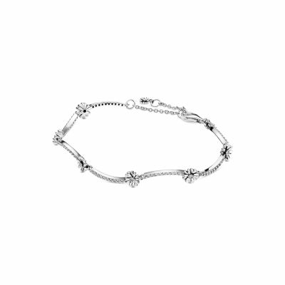 Bracelet Pandora Garden marguerite scintillant en argent et oxyde de zirconium, 16 cm