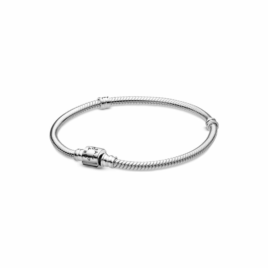 Bracelet Pandora Icons maille serpent fermoir barillet moments en argent, 20 cm