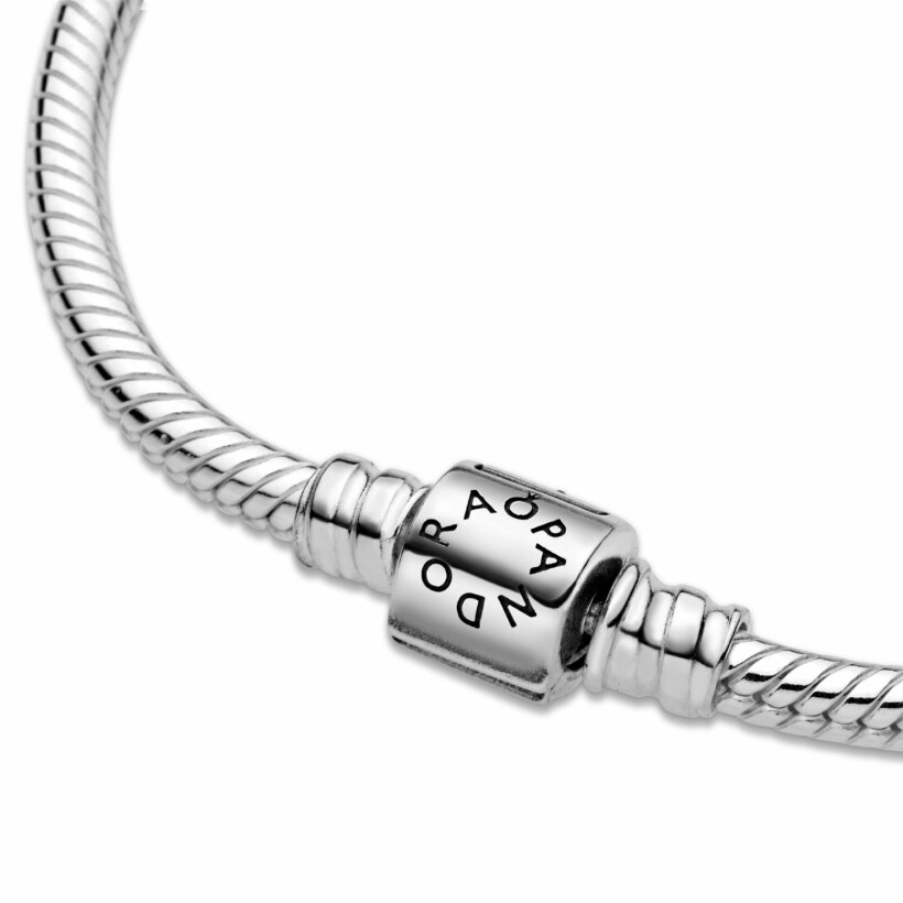 Bracelet Pandora Icons maille serpent fermoir barillet moments en argent, 17 cm