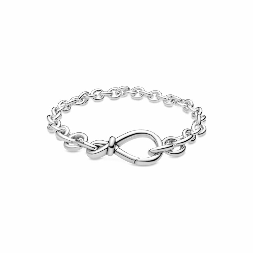 Bracelet Pandora Passions chaîne nœud infini imposant en argent, 20 cm