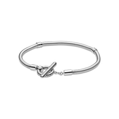 Bracelet Pandora Moments, maille serpent Fermoir En T en argent