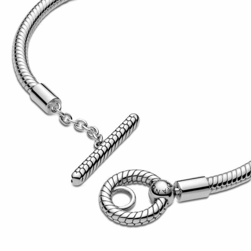 Bracelet Pandora Icons maille serpent fermoir en t moments en argent, 16 cm