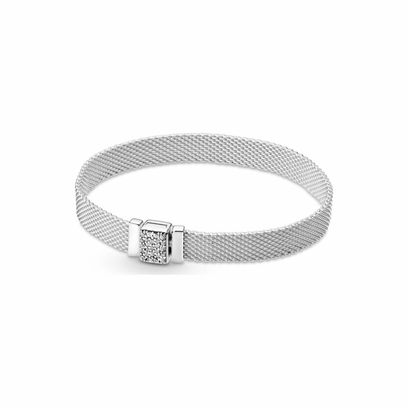 Bracelet Pandora Reflexions fermoir scintillant en argent et oxyde de zirconium, 15 cm