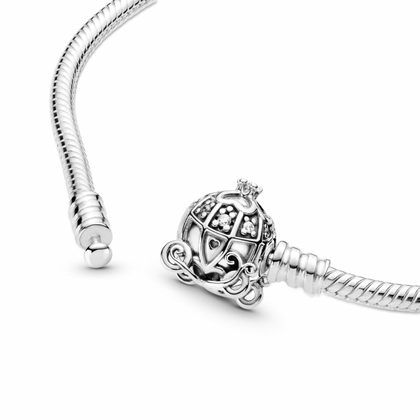 Bracelet Disney X Pandora moments disney cendrillon fermoir carrosse citrouille en argent et oxyde de zirconium, 19 cm