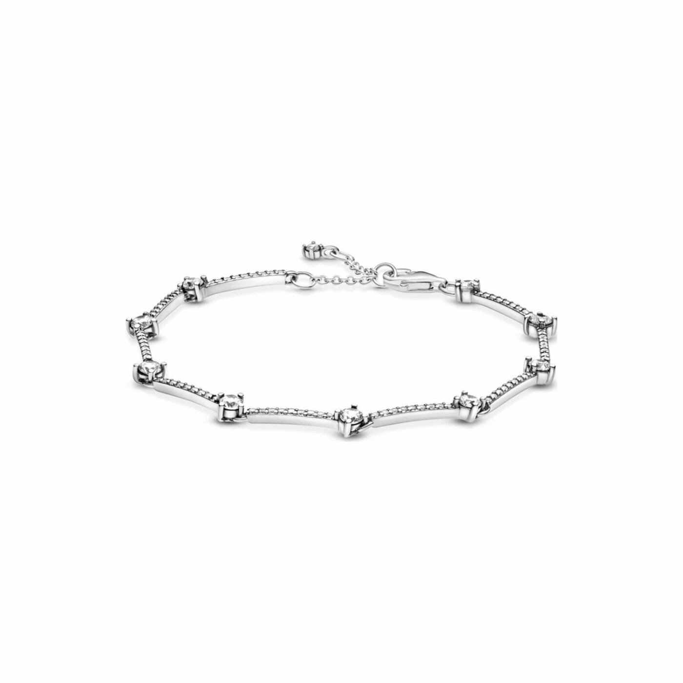 Bracelet Pandora Timeless barres pavé scintillant en argent et oxyde de zirconium, 16 cm