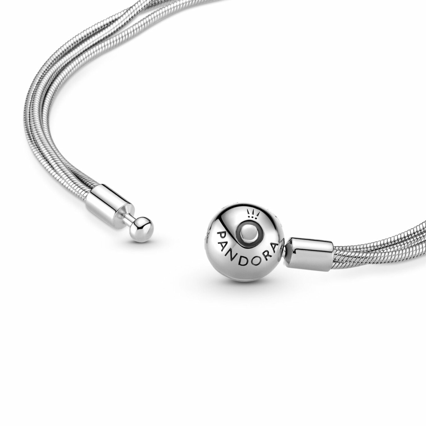 Bracelet Pandora Icons maille serpent multi-rangs moments en argent, 21 cm