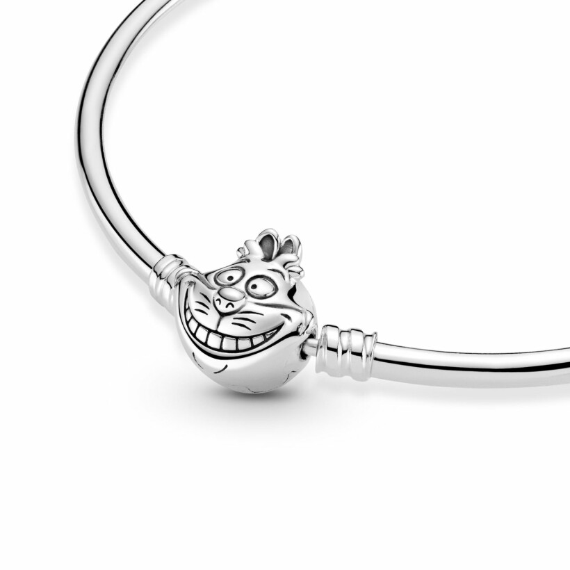 Bracelet jonc Disney X Pandora disney alice au pays des merveilles fermoir chat du cheshire moment en argent, 17 cm