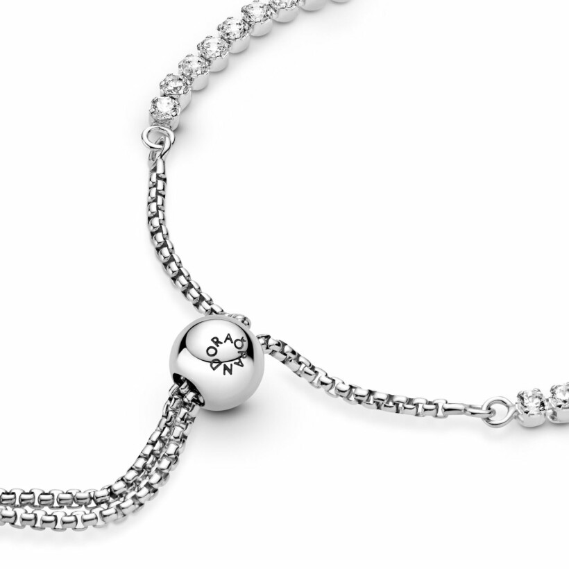 Bracelet Pandora Timeless rivière coulissant scintillant en argent et oxyde de zirconium, 23 cm