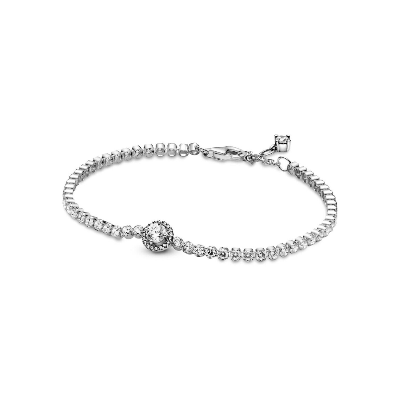 Bracelet Pandora Timeless rivière halo scintillant en argent et oxydes de zirconium, taille 18cm