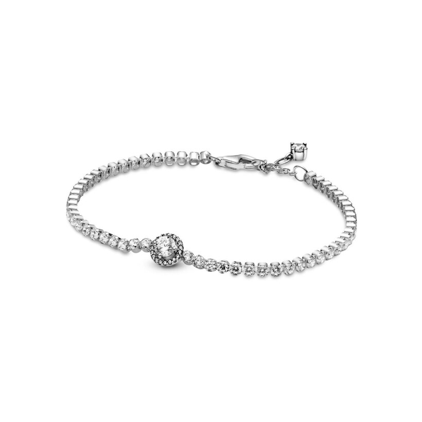 Bracelet Pandora Timeless rivière halo scintillant en argent et oxydes de zirconium, taille 16cm
