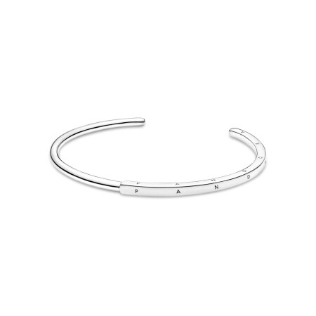 Bracelet jonc Pandora Signature en argent, taille 16cm