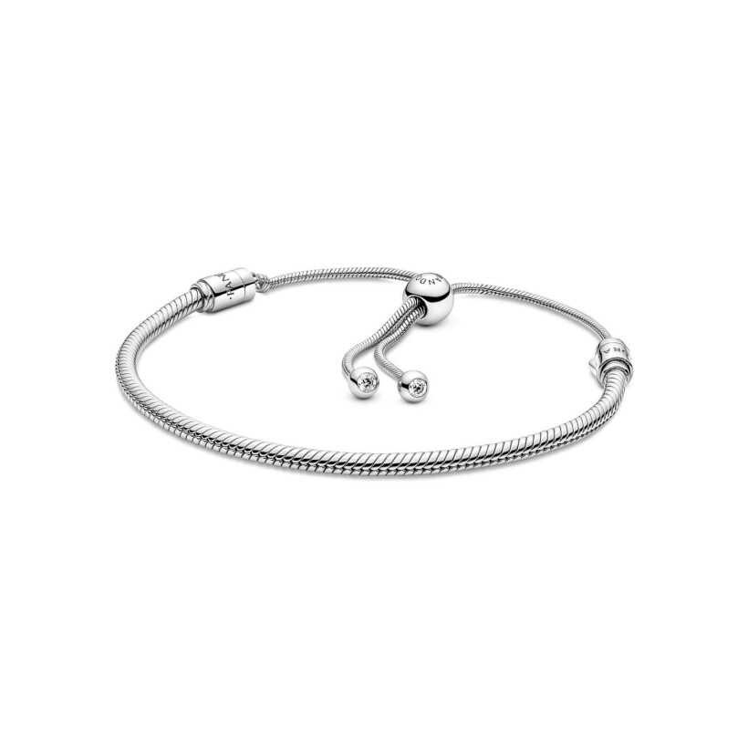 Bracelet coulissant Pandora maille serpent en argent, 28cm