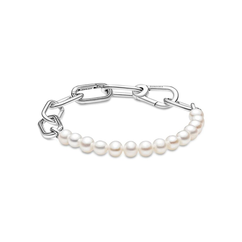 Bracelet Pandora en argent et perle d'eau douce, 20cm