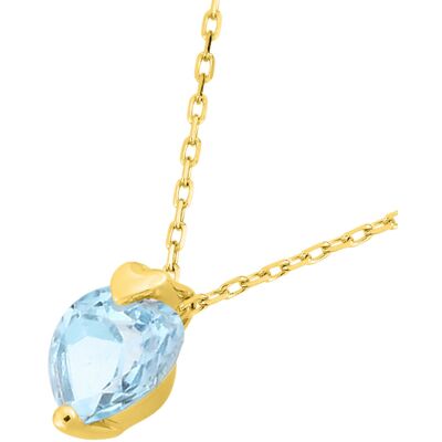Collier en or jaune et topaze bleue
