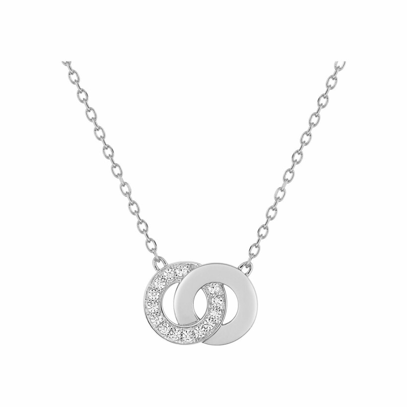 Collier en or blanc et oxyde de zirconium