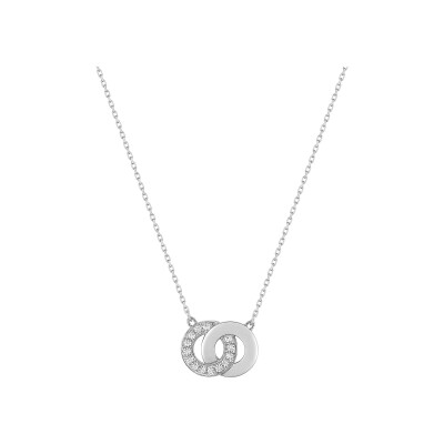 Collier en or blanc et oxyde de zirconium