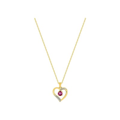 Collier en or jaune et rubis