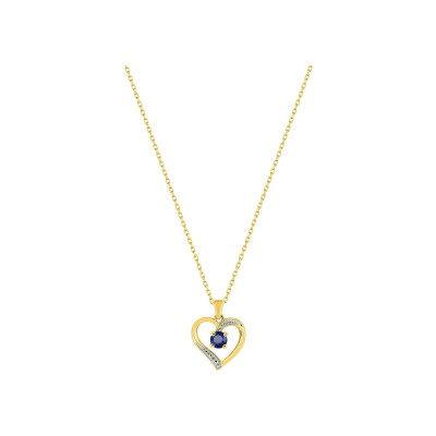 Collier en or jaune et saphir