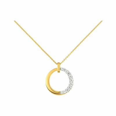 Collier en or jaune, or blanc et oxydes de zirconium, 42cm