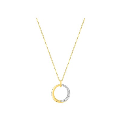 Collier en or jaune et oxyde de zirconium, taille 42cm