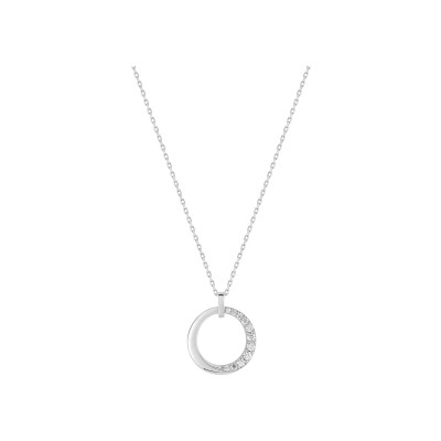 Collier en or blanc et oxyde de zirconium