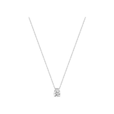 Collier en or blanc et oxyde de zirconium, taille 42cm