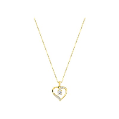 Collier en or jaune et oxyde de zirconium, taille 42cm
