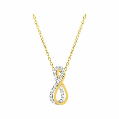 Collier infini en or jaune, or blanc et oxydes de zirconium