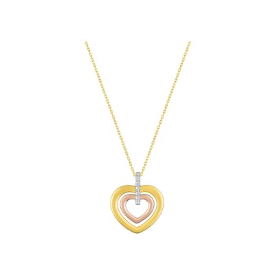 Collier en or jaune et oxyde de zirconium