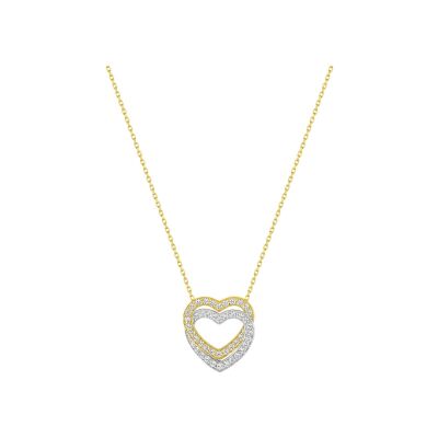 Collier en or jaune et oxyde de zirconium