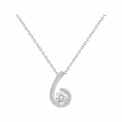 Collier en or blanc et oxyde de zirconium de 0.85ct