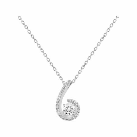 Collier en or blanc et oxyde de zirconium de 0.85ct