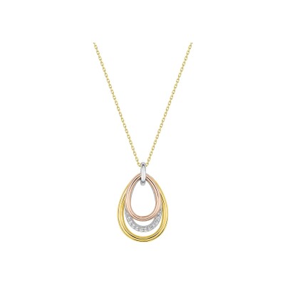 Pendentif en or jaune et oxyde de zirconium
