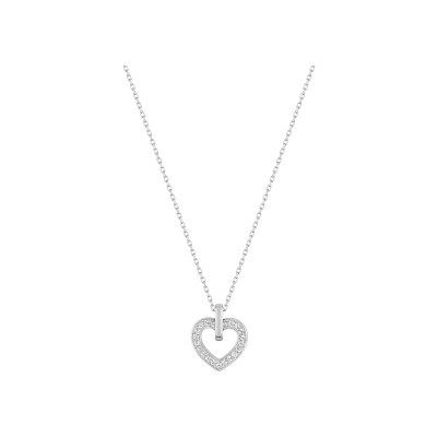 Collier en or blanc et oxyde de zirconium, taille 42cm