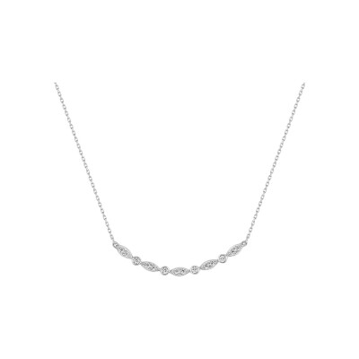 Collier en or blanc et oxyde de zirconium, taille 42cm